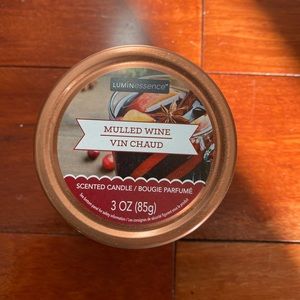 New! Very Cute LUMINessence burgundy/wine candle in scent “Mulled Wine” 🍷 🍂 🕯